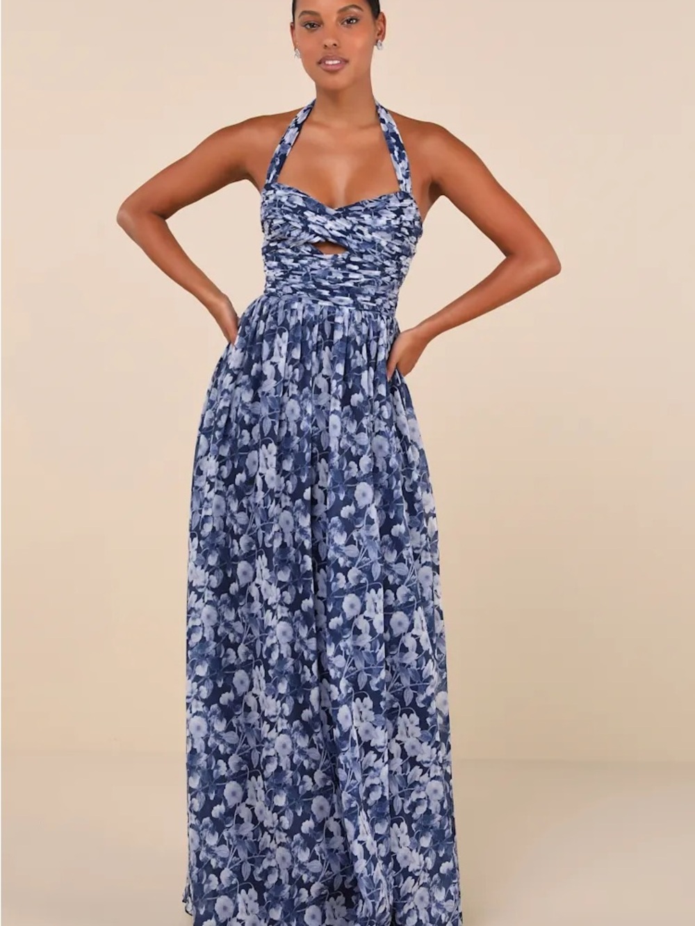 Lulus Floral Pleated Dress